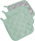 DII Basic Terry Collection Quilted 100% Cotton, Potholder, Mint, 3 Piece