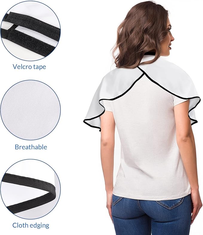 JIAKAI Professional Short Length Salon Cape, Makeup and Hairdressing Styling Apron With Loop Closure, White, Medium