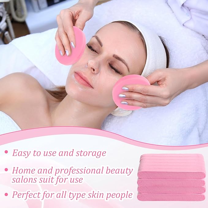 480 Pcs Compressed Facial Sponges, Face Cleansing Sponge Estheticians Compressed Makeup Facial Sponge Round Wash Face Sponges for Women Compress Exfoliating Removal Sponge (5 Colors)
