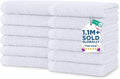 DAN RIVER 12 Pack Wash Cloths for Showering [12x12] - 100% Cotton Washcloths Premium Quality Flannel Face Cloths for Bathroom, Highly Absorbent and Soft Feel Wash Clothes, White