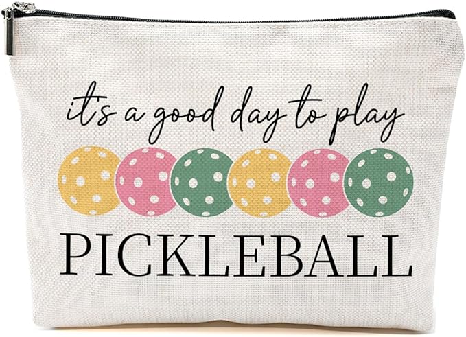 Pickleball Gifts for Women, Pickleball Makeup Bag Cosmetic Pouch, Pickleball Accessories Women, Canvas Cosmetic Bags Zipper Pouch Travel Toiletry Bag, Christmas Birthday Gifts for Girls Pickle player
