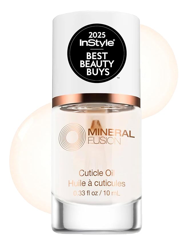 Mineral Fusion Cuticle Oil Nail Treatment - Natural Moisturizer with Vitamin E and Sweet Almond Oil - Softens & Protects Cuticles - Vegan, 99% Naturally Derived Formula - 0.33 oz