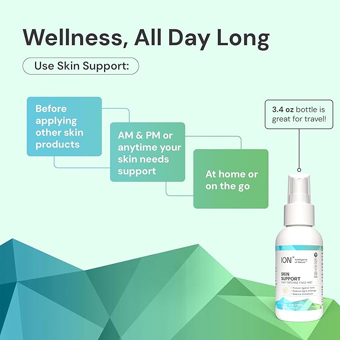 ION* Intelligence of Nature Skin Support Face Mist Hydrating Spray - Refreshing Facial Mist Spray for Daily Use, Vegan Friendly Formula to Refresh Skin for Women & Men - 8 fl oz (Pack of 1)