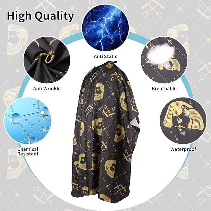 Professional Hair Cutting Cape(2 Pack), Salon Barber Cape with Adjustable Snap Closure