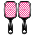 2 Pack Vented Detangling Hair Brush - Detangler Hairbrush with Soft Bristles for Effortless Tangle Free -Ideal for Natural Curly Straight Wet Dry Damaged Hair for Women Men Kids - Magenta
