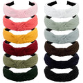VELSCRUN Hairband, 12 Pack Colorful Headbands for Women Non Slip Wide Girls Head Bands Cute Boho Natural Knotted Headbands Hair Accessories Womens Fashion