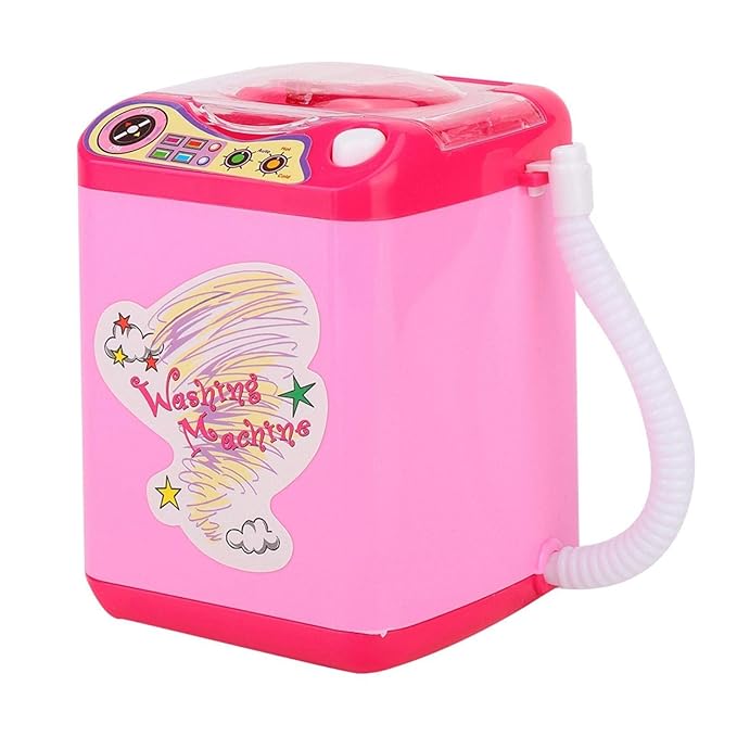 Makeup Washing Machine, Simulation Mini Makeup Brush Cleaner Electric Make Up Sponge Puff Cleaner Device Automatic Cosmetic Tool for Girls and Women