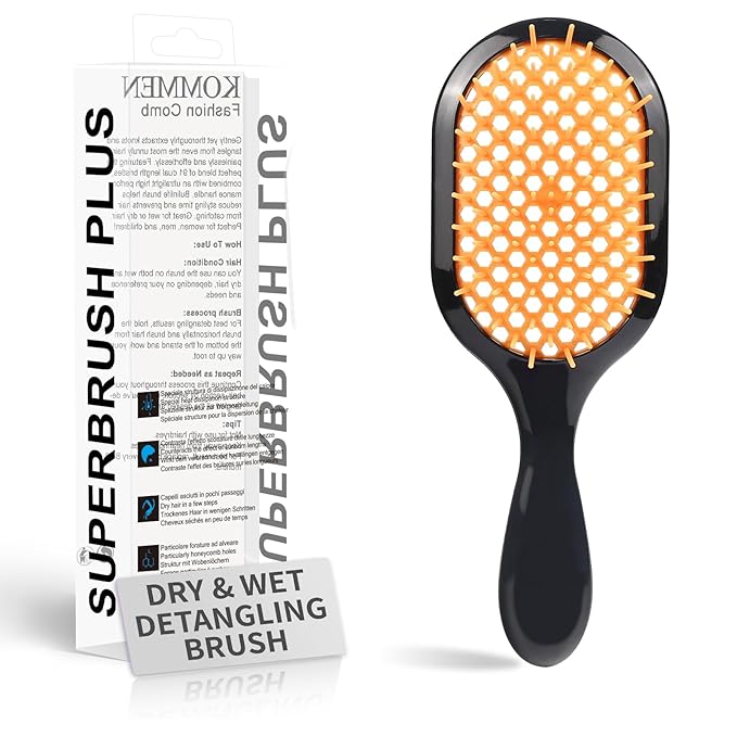 Detangling Brush,1 Pack Detangler Brush, Gentle & Effective Detangling on Wet or Dry Fragile Hair Types,Ultra-light, Detangling Brsuh ventilated and antistatic hairbrush (orange)