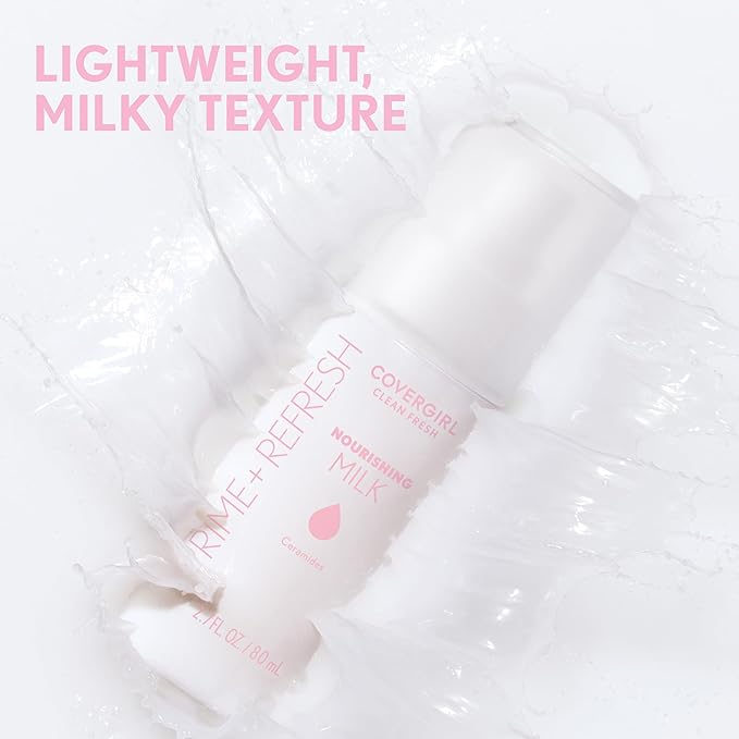 COVERGIRL Clean Fresh Nourishing Milk Spray - 100, Plumping, Moisturizing Face Mist, Dewy Finish, Vegan Formula