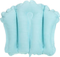 PATIKIL Inflatable Bath Pillow with Suction Cups, Terry Cloth Covered Shell Shape Bath Pillow Neck Support for Bathtub Hot Tub, Blue