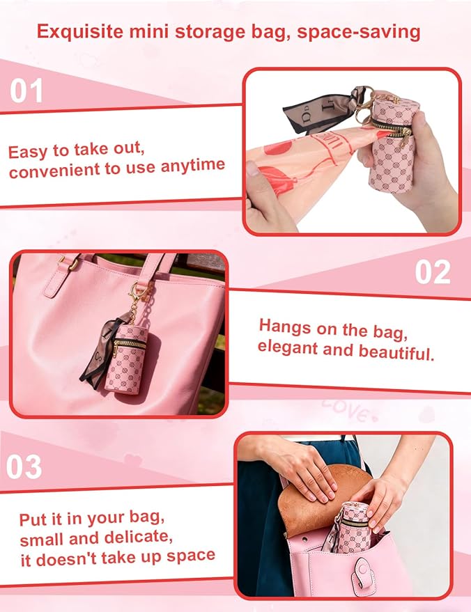 Sanitary Napkin Disposal Bags with Dispenser, Feminine Hygiene Disposal Bags, 225 Pcs 13"x9" Thick Heavy-Duty for Tampon & Napkin Privacy, Portable Refill Bags for Women Travel Home & Party