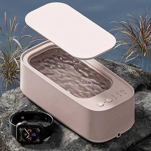 Ultrasonic Jewelry Cleaner Machine - 45Khz Ring Cleaning Device - Portable Device for Retainer, Makeup Brushes, Rings, Necklaces, Earrings and Watches