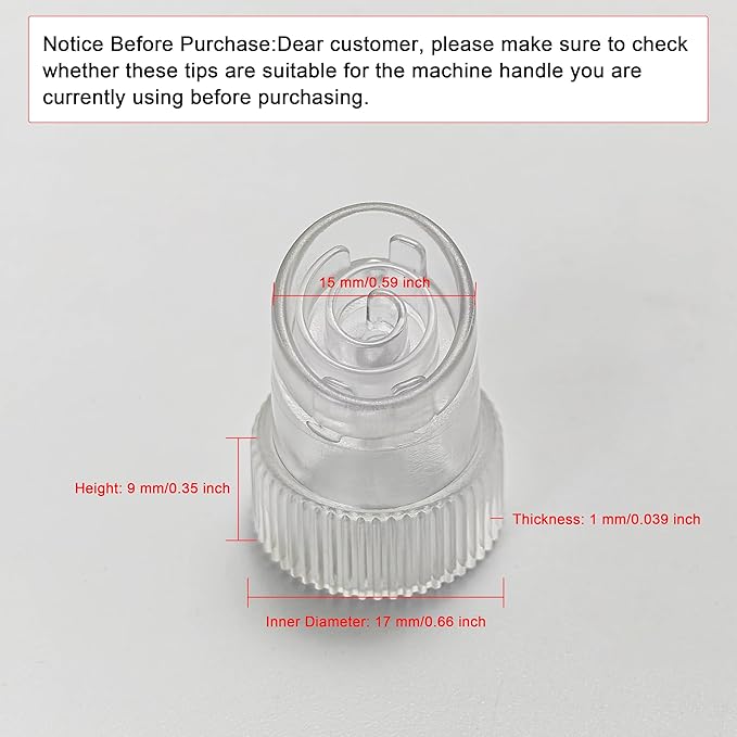 Elitzia 10 PCS Hydro Oxygen Facial Beauty Machine Tips Replacement Plastic Hydrodermabrasion Tips for Skin Cleaning Parts Large Spiral Shape Tip Suitable for ETAF1324 ETDN7 Machine Acceossories ETTIP1