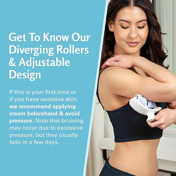 Anti Cellulite Roller & Lymphatic Drainage Massager | Fascia Blaster for Contoured & Smoother Skin | Tool for Sore Arms, Legs, Stomach & Buttocks by M3 – Multicolor
