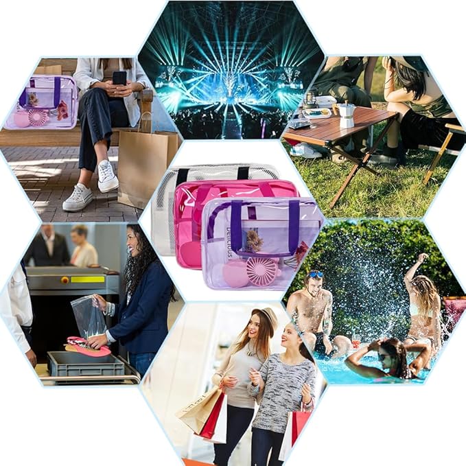 PVC Purple Pure Color Transparent Gift Pouch Wash Travel Makeup Cosmetic Bag with Handle for Travel Bathroom Toiletry Organizer (Purple)