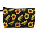 MAGEFY Sunflower Makeup Bag for Women, Portable Travel Cosmetic Bag with Black Zipper Pouch Waterproof Makeup Pouch Multifunctional Small Bag for Women (1 pack, sunflower 0173)