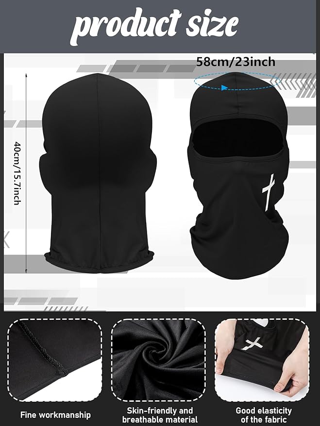 SATINIOR 9 Pack Ski Mask for Men Balaclava Full Face Shiesty Mask Breathable Summer Windproof Hood for Motorcycle Snowboard