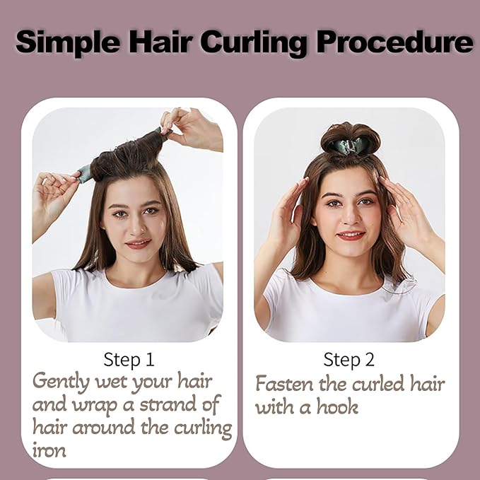 Heatless Curling Rod, Heatless Headband Curler with Hook, 1 Count (Pack of 3), Easy Sleep-in Curl Styling Kit, Black