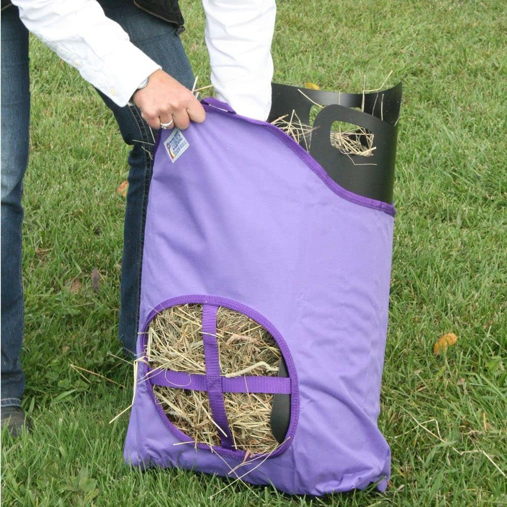 Dura-Tech Nylon Hay Bag for Horses | Color Burgundy | Enhances Digestion with Slow Consumption | Minimizes Hay Waste | Extremely Durable 600 Denier PVC Construction