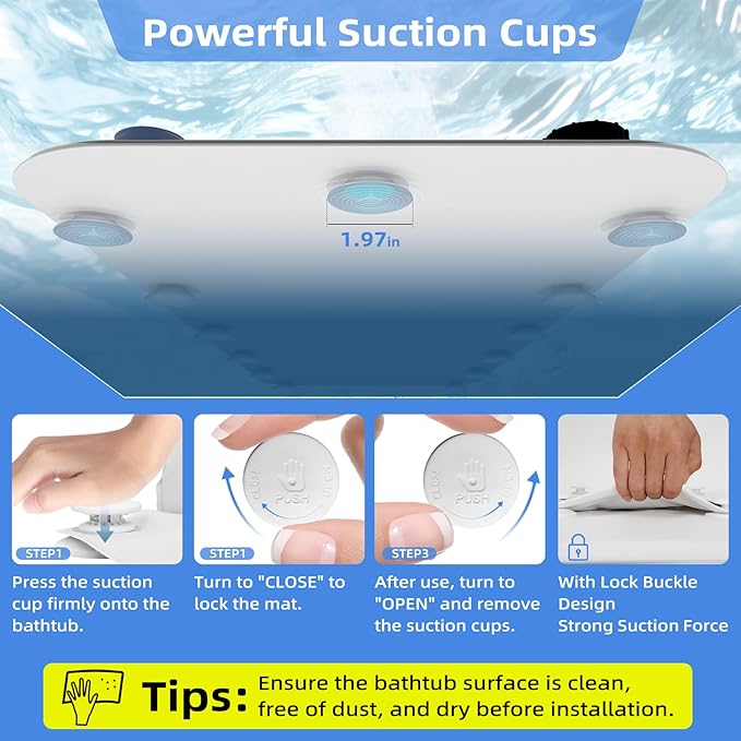 Iridesc Bubble Bath Mat Tub Spa Massager - Portable Spa Bubble Bath Massager with Remote Control, Upgraded Powerful Suction Cup, Pillow, Electric Air Pump, 6-Speed Bubbles for Home Relaxation