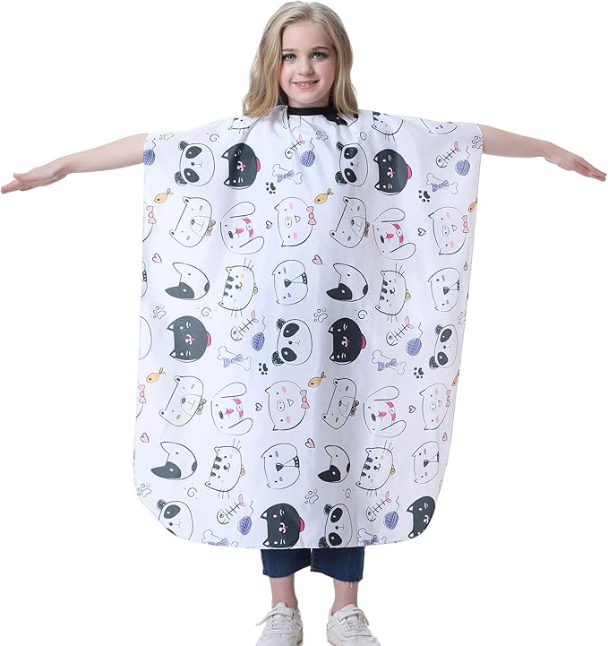 Professional Kids Barber Cape Hair Cutting Cape Salon Capes for Hair Stylist Hairdresser Cape Barber Supplies (Animals).