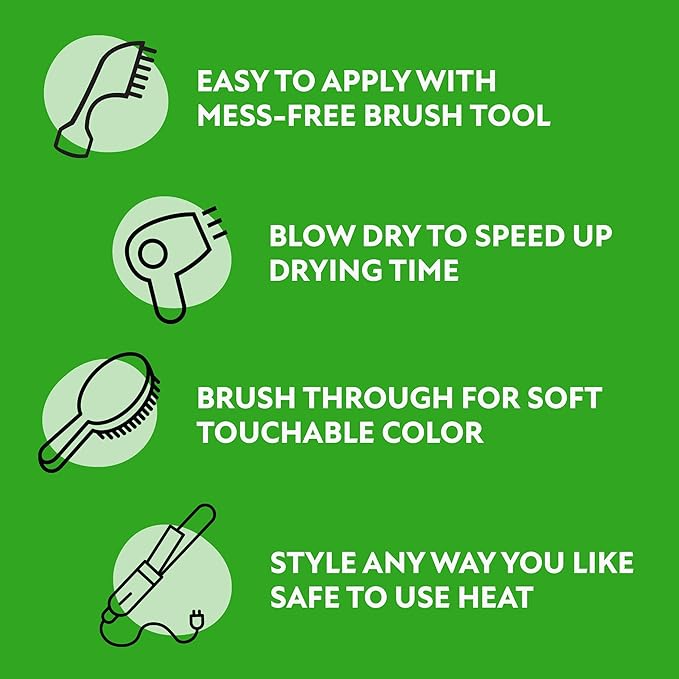 Fun In by Sun In Temporary Hair Color with Easy Brush Applicator for Kids, Teens & Adults - Washable One day color for Festivals, Events & Parties - All Hair Types