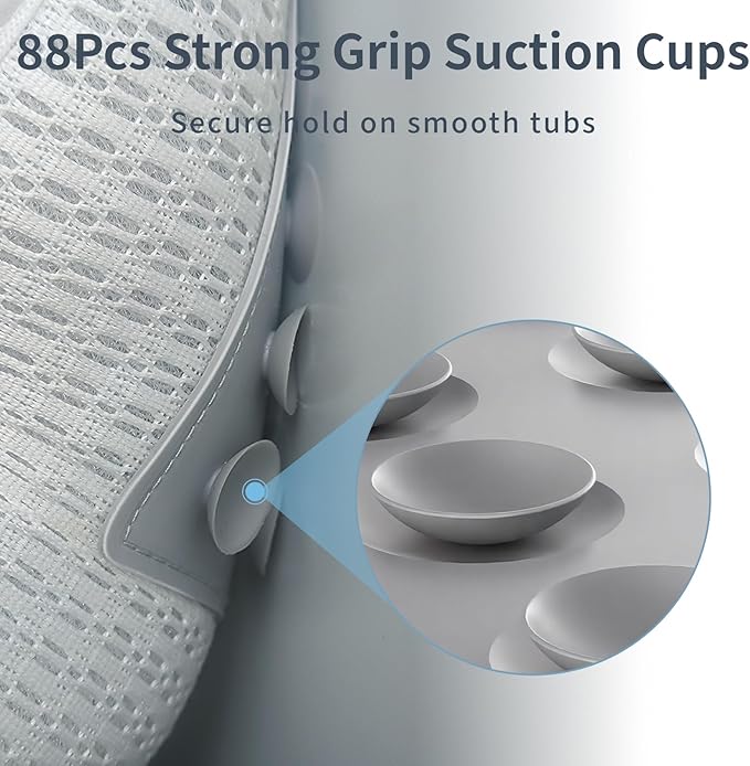 Luxury Bath Pillows for Tub with 4D Mesh Fabric - Thick and Soft Ergonomic Head Neck Back Support, Quick-Drying White Bath Pillows with Anti-Slip Suction Cups, Spa Gift for Adults and Seniors
