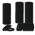 Hair Ties, 150 PCS No Damage, Hair Elastics Hair Accessories for Women Girls, Thick Seamless Hair Ties - Black