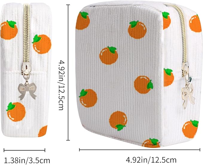 Period Bag for Women, Portable Corduroy Sanitary Napkin Storage Bag Strawberry Period Pouch with Zipper, Sanitary Pads Bag Tampons Holder for Purse, First Period