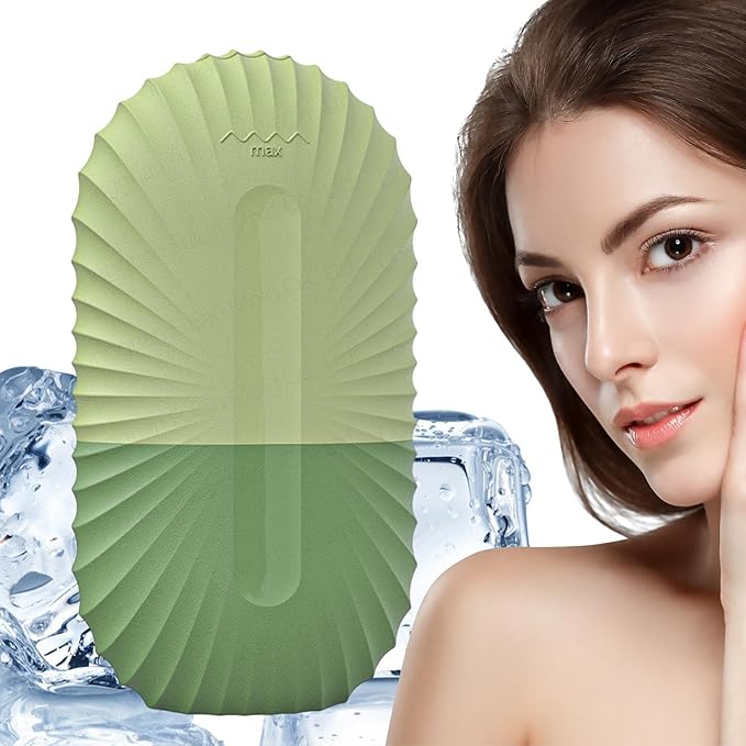 Ice Roller For Face And Eye, Reusable Ice Face Roller, Facial IceRoller, IceGlobes For Faces, Silicone Massage IceMold, IceRoller Skin Care Tool, Massage Facial Ices Tray For Women Girl(green)
