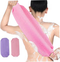 Back Scrubber Exfoliating Shower Back Washers Bath Body Scrubber Stretchable Pull Strap 2PCS and Purple washers for Shower