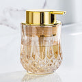Glass Soap Dispenser,Glod Bathroom Hand Liquid Soap Dispensers,Refillable Modern Home Soap Dispenser for Bathroom,Kitchen(Gold Liquid Type/1Pcak)