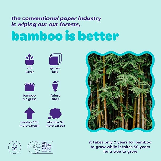 Bim Bam Boo 100% Bamboo Facial Tissue Tubes, 3-ply Hypoallergenic Travel Tissues in Car Tissue Holder, 8 Eco-Friendly Cylinder Tissue Tubes