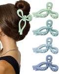 4 PCS Bow Hair Clips for Women Bow Claw Clip 5" Extra Large Hair Claw Clips for Thick and Long Hair Cute Bows Big Clip