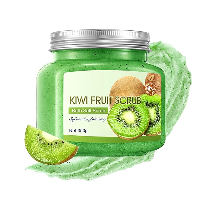 Kiwi Body Exfoliator, Deep Cleaning Exfoliating Body Scrub, Moisturizing Nourishing Salt Rose Body Scrub, 350 g