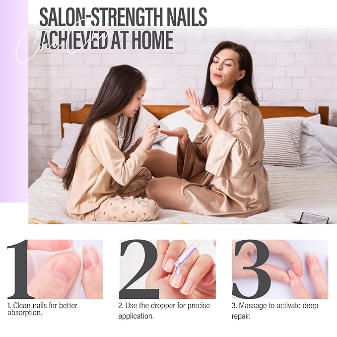 CHUCHU Nail Cuticle Oil Strengthener - Lavender Nail Repair Growth Moisturizing Treatment - Natural Jojoba Vitamin B & E for Dry Cracked Nails