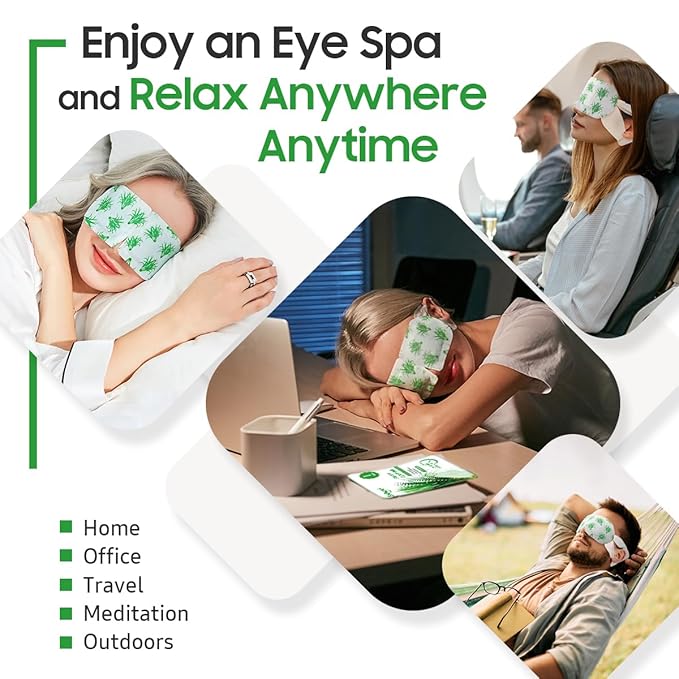 30Packs Steam Eye Mask, Heated Eye Mask Warm Compress for Eyes, Self Heating Disposable Steam Mask for Home Sleep, Spa, Travel Essentials & Relaxation Gifts, Stocking Stuffers (Lemongrass)