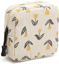 Small Makeup Bag for Purse,Mini Cosmetics Bag cute Zipper corduroy Cosmetic Pouch Storage Pouch Travel Toiletry Organizer for Women Girls(Tulip Yellow)