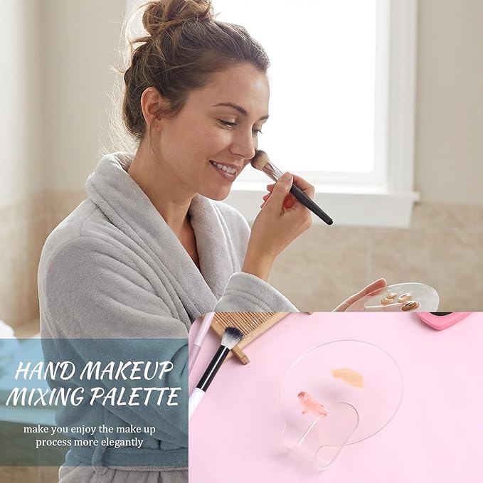 Acrylic Makeup Mixing Palette, Cosmetic Foundation Palettes Clear Nail Palettes Makeup Palette Tray with Spatula Tool for Salon Foundation Eye Shadow Lipsticks Nail Art Professional Pigment Blending