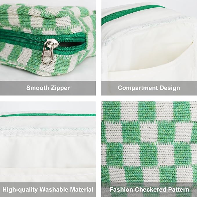 Sanitary Napkin Storage Bag, Menstrual Pad Zipper Checkered Portable Period Bag Panty Liners, Tampon Pouch for Women Ladies Daily Use Storage Purse Travel