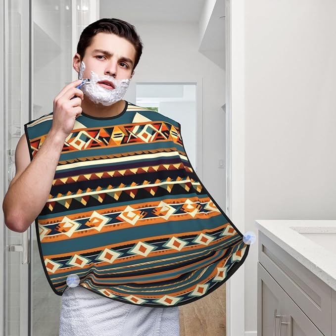 Ocean Fishes Print Beard Bib Shaving Apron, Beard Hair Trimming Cape Gift For Dad