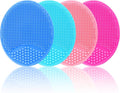 Silicone Facial Cleansing Brush - 4 Pack Face Scrubber & Exfoliator for Deep Cleaning, Soft Brush, Blackhead & Acne Pore Care