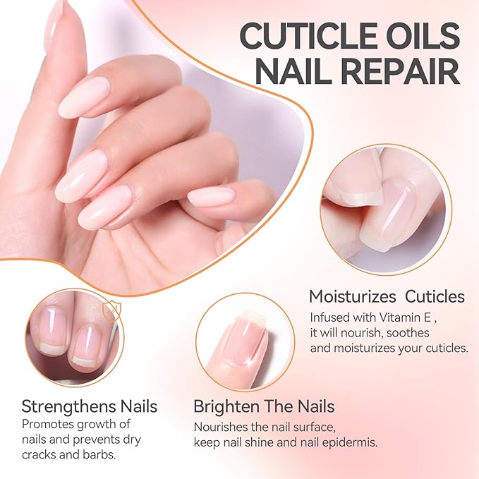 Nail Repair Oil for Moisturize Cuticle - Gelike EC Easy and Quick Absorb Salon Care Treatment - Natural Rose Smells for Women and Men Dry Damaged Thin Nails 15ML LARGE CAPACITY