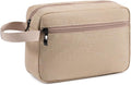 Travel Toiletry Bag, Small Cosmetic Bag, Hanging Water-Resistant Organizer for Men & Women, Ideal for Makeup, Shaving Kit, Gym Essentials & Travel Accessories (Khaki)