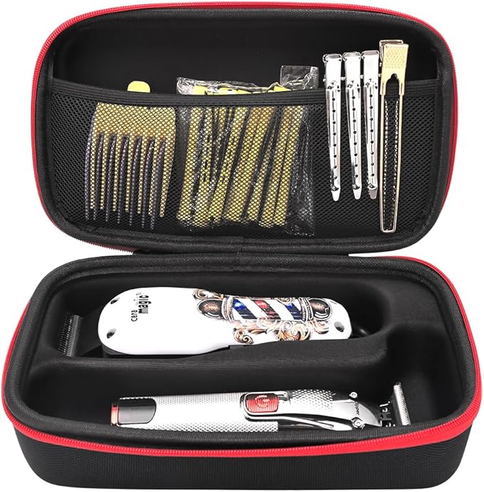 Barber Tool Bag,Case Compatible with Hair Clipper Barber, Clipper Bag for Barbers,Travel Storage Organizer for Comb Cutting Guide, Clipper Blade Oil, Cleaning Brush and Other Grooming Kit (Small)