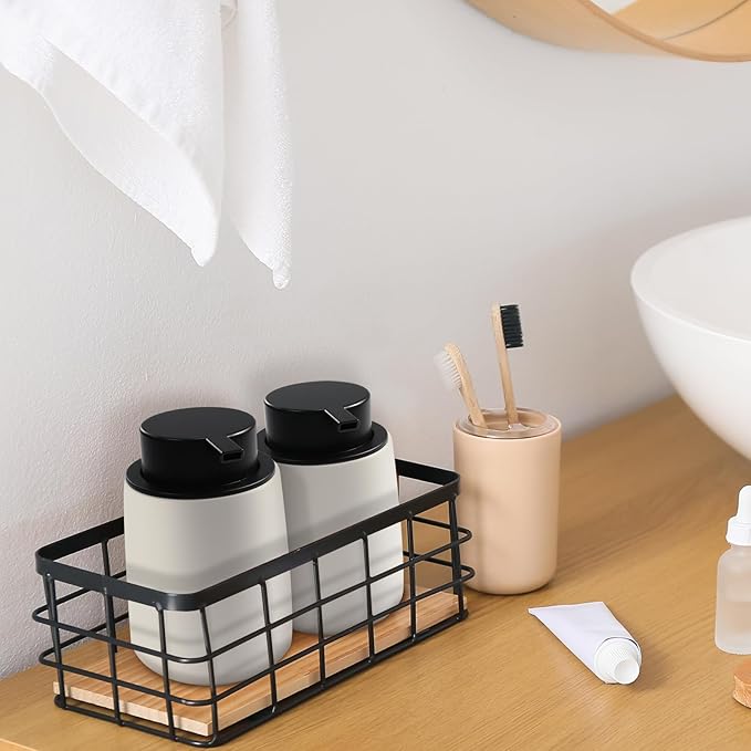 Ceramic Foam Soap Dispenser 2 Pack, 12oz White Lotion Hand Sanitizer Soap Dispenser with Easy-to-Press Pump for Bathroom & Kitchen Countertop Refillable