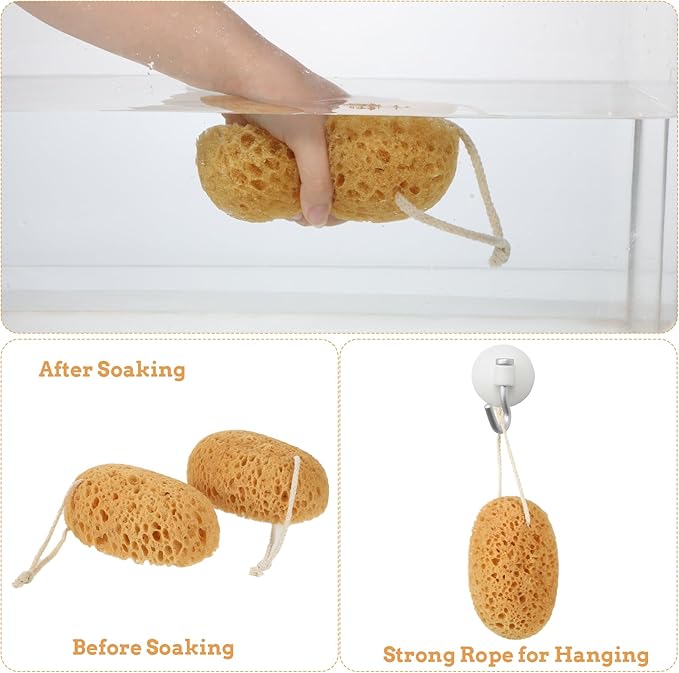 Shower Sponge, 2 Pcs Large Bath Sponges for Shower Body Scrubber Soft Loofah Exfoliating Sponge for Women Men Home Bathroom Face Body Washing Bathing Deep Cleansing