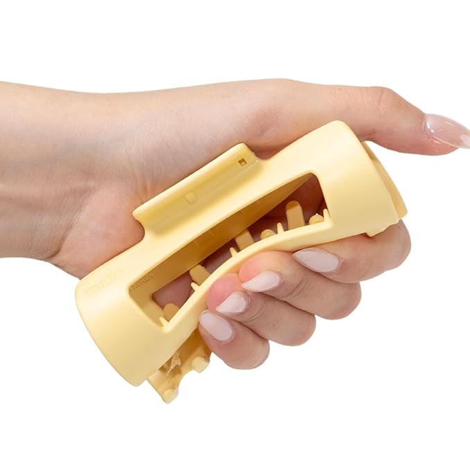 The Original Mello Hair Claw Clip Squishy Claw Clip Made in Korea Patent Pending 30021976 (Yellow, Medium)