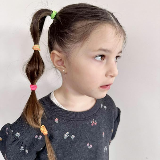 200 Pack Hair Ties BEoffer Baby Toddlers Girls Elastics Hair Bands No Damage Multicolor Colorful Small Rubber Bands Ponytail Pigtails Holders Not Harm to Hair (Colorful Stripes)