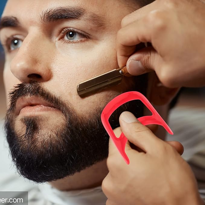 Healifty Goatee Shaving Template Shaping Edge Up Tool for Goatee Trimming Lineup Beard Grooming Kit for Men Barber Supplies 2pcs